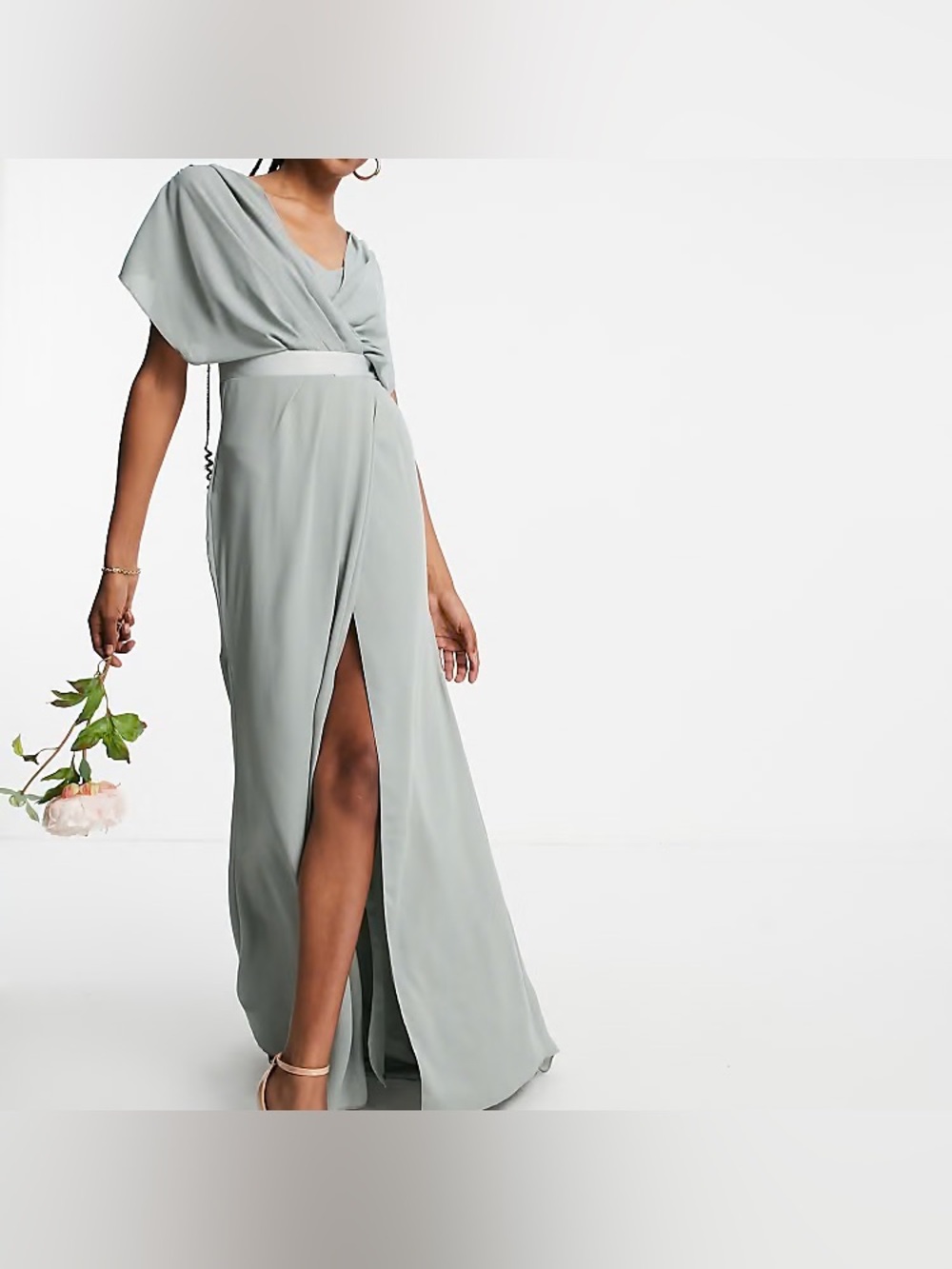 ASOS Design Sage Green Bridesmaid Maxi Dress Size US 6 NWT